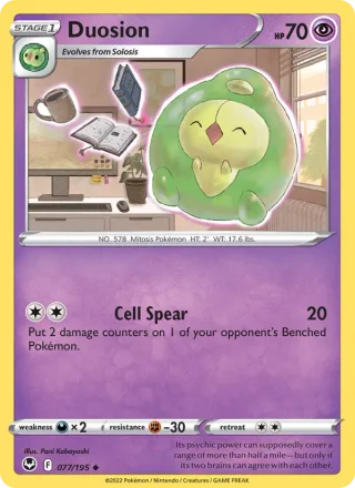 Duosion #077 · Silver Tempest Pokémon card