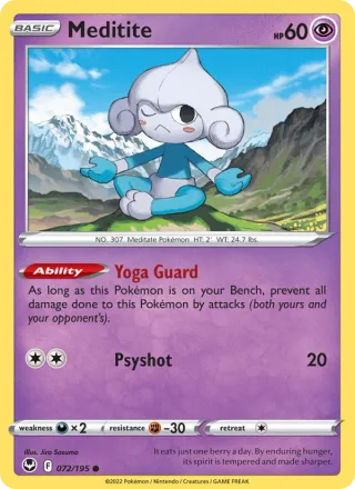 Meditite #072 · Silver Tempest Pokémon card