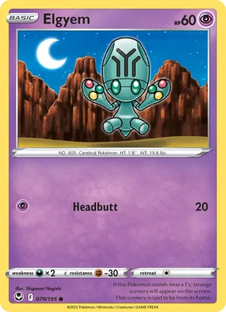 Elgyem #079 · Silver Tempest Pokémon card