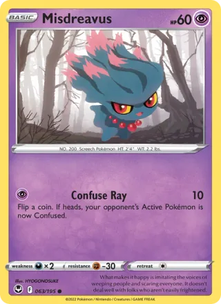Misdreavus #063 · Silver Tempest Pokémon card
