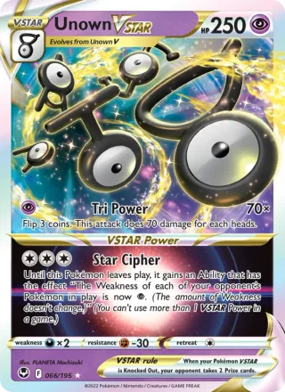 Unown VSTAR #066 · Silver Tempest Pokémon card