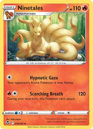 Ninetales #018 · Silver Tempest Pokémon card