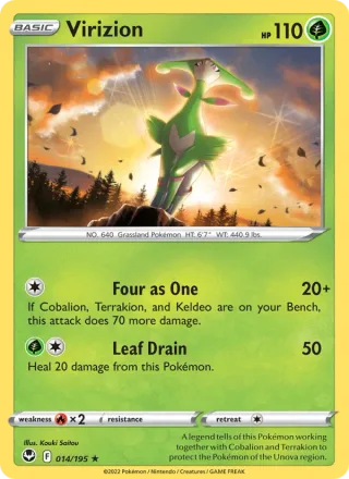 Virizion #014 · Silver Tempest Pokémon card