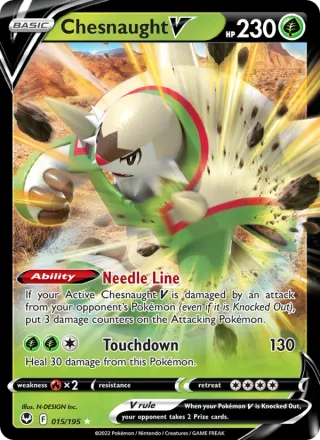Chesnaught V #015 · Silver Tempest Pokémon card
