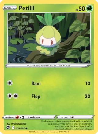 Petilil #009 · Silver Tempest Pokémon card