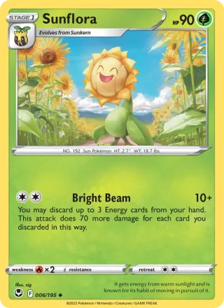 Sunflora #006 · Silver Tempest Pokémon card