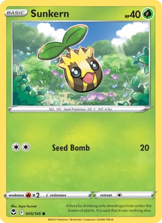 Sunkern #005 · Silver Tempest Pokémon card