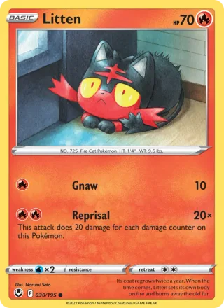 Litten #030 · Silver Tempest Pokémon card