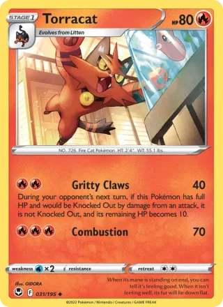 Torracat #031 · Silver Tempest Pokémon card