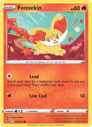 Fennekin #025 · Silver Tempest Pokémon card
