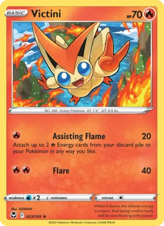 Victini #023 · Silver Tempest Pokémon card