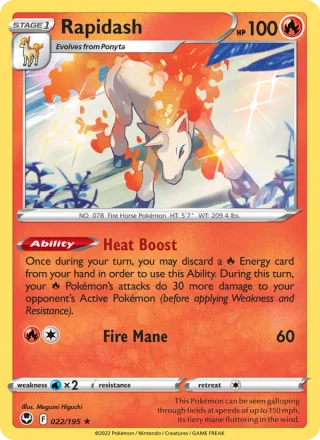 Rapidash #022 · Silver Tempest Pokémon card
