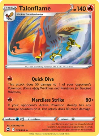 Talonflame #029 · Silver Tempest Pokémon card