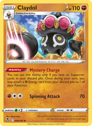 Claydol #094 · Silver Tempest Pokémon card