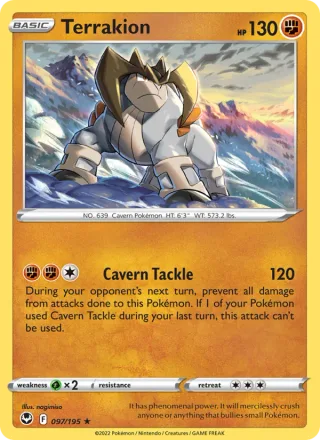 Terrakion #097 · Silver Tempest Pokémon card