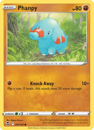 Phanpy #091 · Silver Tempest Pokémon card