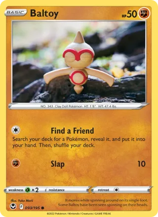 Baltoy #093 · Silver Tempest Pokémon card