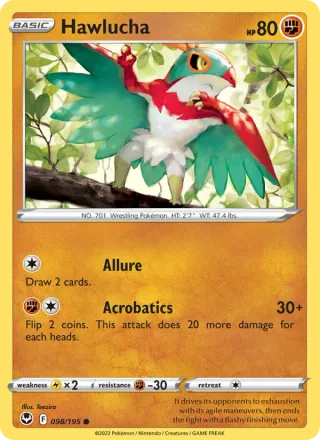 Hawlucha #098 · Silver Tempest Pokémon card