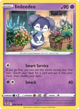 Indeedee #086 · Silver Tempest Pokémon card