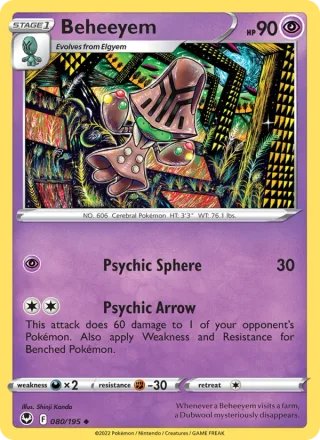Beheeyem #080 · Silver Tempest Pokémon card
