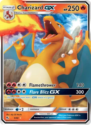 Charizard GX #9 · Hidden Fates Pokémon card