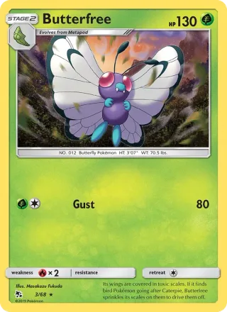 Butterfree #3 · Hidden Fates Pokémon card