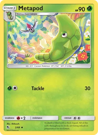 Metapod #2 · Hidden Fates Pokémon card