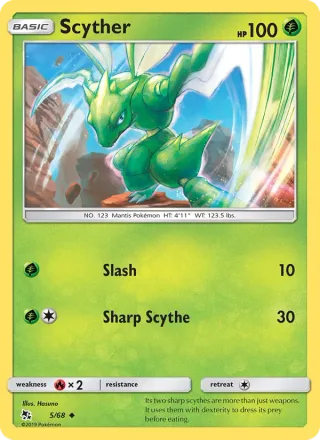 Scyther #5 · Hidden Fates Pokémon card