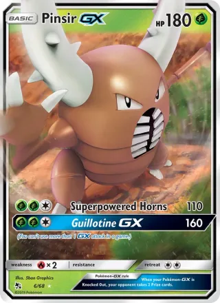 Pinsir GX #6 · Hidden Fates Pokémon card