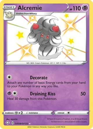 Alcremie #SV058 · Shining Fates Shiny Vault Pokémon card