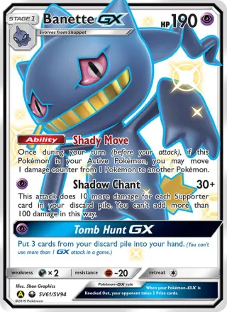 Banette-GX #SV61 · Hidden Fates Shiny Vault Pokémon card