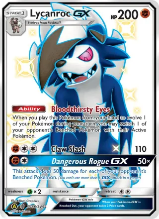 Lycanroc-GX #SV66 · Hidden Fates Shiny Vault Pokémon card