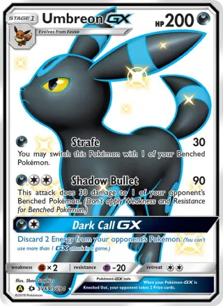 Umbreon-GX #SV69 · Hidden Fates Shiny Vault Pokémon card