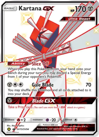 Kartana-GX #SV73 · Hidden Fates Shiny Vault Pokémon card