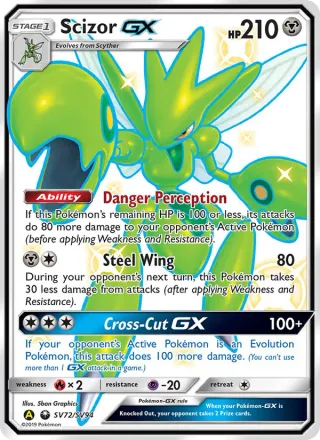 Scizor-GX #SV72 · Hidden Fates Shiny Vault Pokémon card