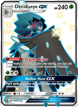 Decidueye-GX #SV47 · Hidden Fates Shiny Vault Pokémon card