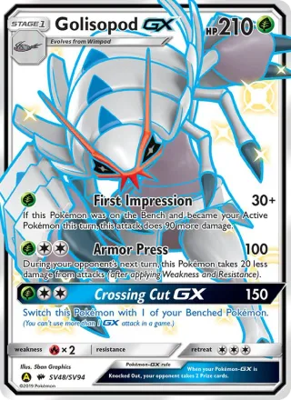 Golisopod-GX #SV48 · Hidden Fates Shiny Vault Pokémon card