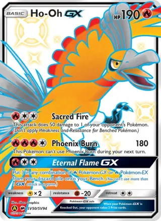 Ho-Oh-GX #SV50 · Hidden Fates Shiny Vault Pokémon card