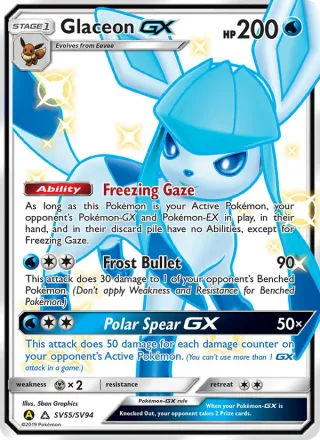 Glaceon-GX #SV55 · Hidden Fates Shiny Vault Pokémon card