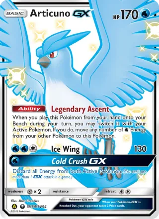 Articuno-GX #SV54 · Hidden Fates Shiny Vault Pokémon card