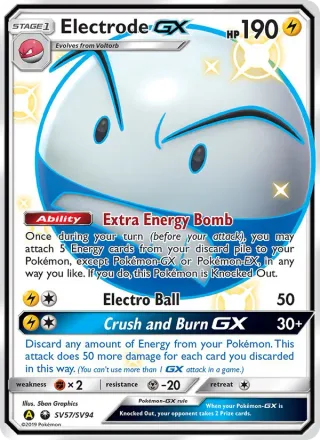 Electrode-GX #SV57 · Hidden Fates Shiny Vault Pokémon card