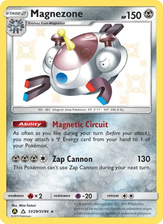 Magnezone #SV29 · Hidden Fates Shiny Vault Pokémon card