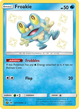 Froakie #SV11 · Hidden Fates Shiny Vault Pokémon card