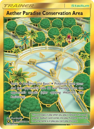 Aether Paradise Conservation Area #SV87 · Hidden Fates Shiny Vault Pokémon card