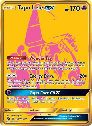 Tapu Lele-GX #SV94 · Hidden Fates Shiny Vault Pokémon card