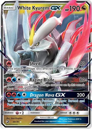 White Kyurem GX #48 · Dragon Majesty Pokémon card