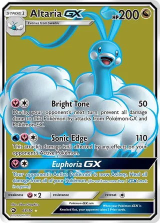 Altaria GX #68 · Dragon Majesty Pokémon card