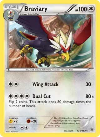 Braviary #130 · BREAKthrough Pokémon card