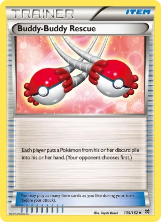Buddy-Buddy Rescue #135 · BREAKthrough Pokémon card