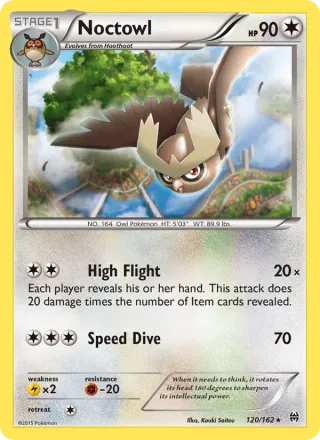 Noctowl #120 · BREAKthrough Pokémon card